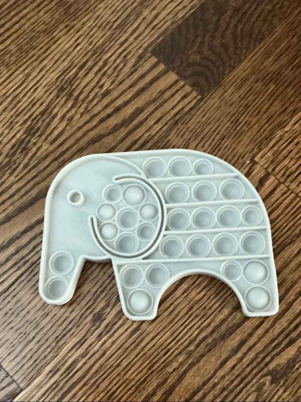 Elephant Shaped Pop It Fidget Toy - Light Pearl Gray
